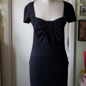 Reznik black knit dress with iconic bow